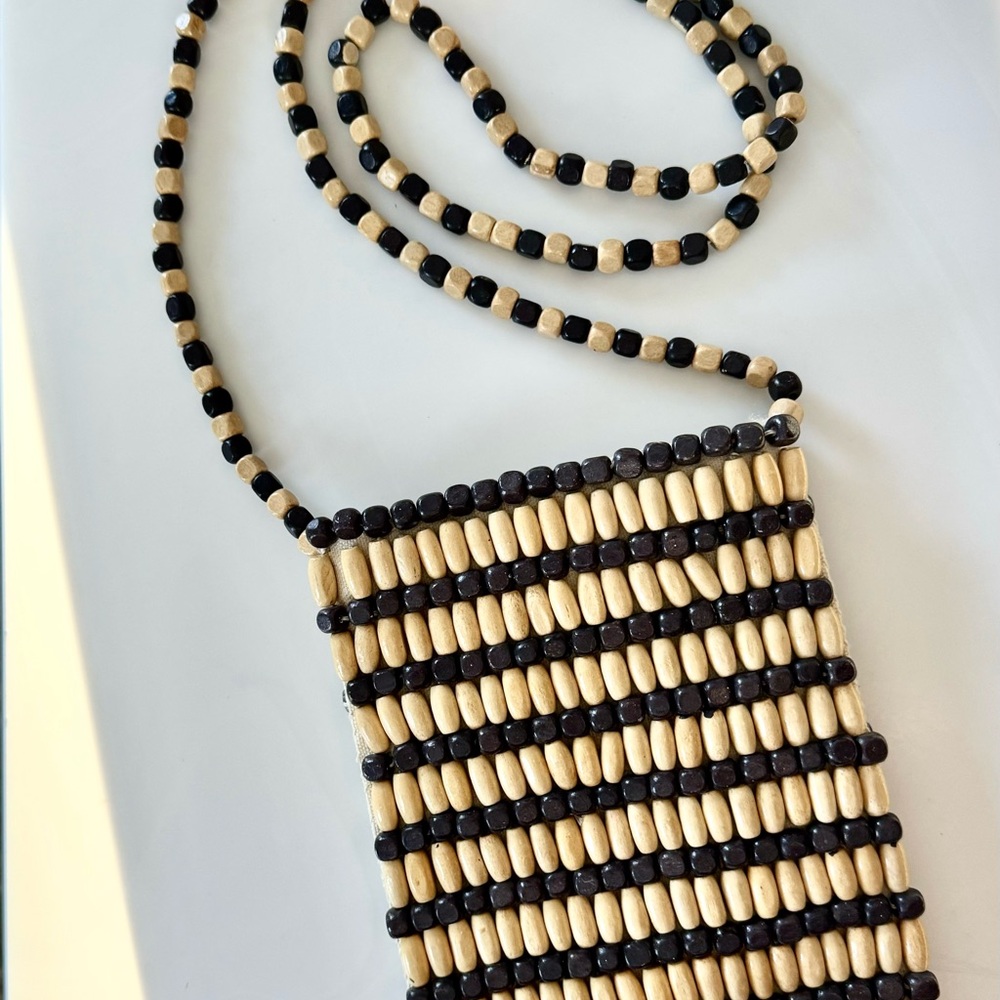 Forever 21 Beaded Crossbody Bag in Black and Tan